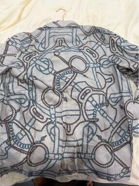 Hermès Chain silk Print Button-Up Shirt Made in Italy